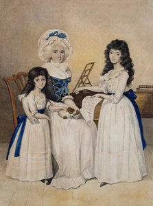Le manoir de la paix: Mme Campell et ses deux filles à côté d